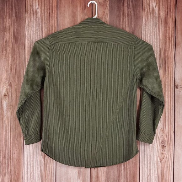 Zegna Sport Mens Medium Double Pockets Striped LS Button Up Shirt Made in Italy - Picture 2 of 14